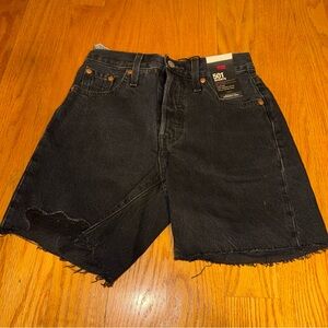 Levi's Black 501 High-Rise Cutoff Jean Shorts